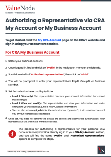 CRA Authorize a Representative illustration