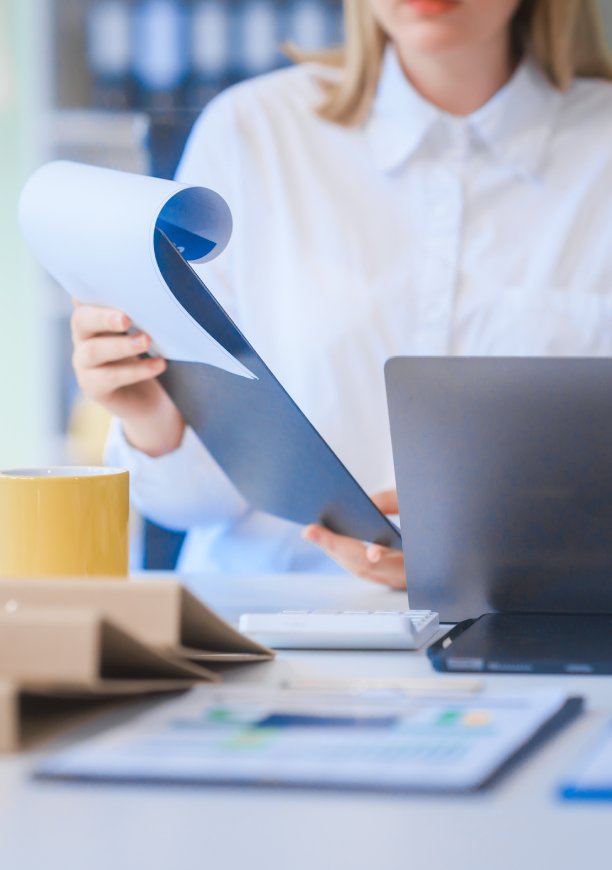 consulting on financial charts using desktop PC and tablet.